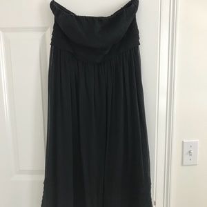 J. Crew Black Chiffon Strapleas dress